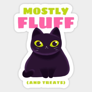 Mostly Fluff and Treats Chunky Cat Sticker